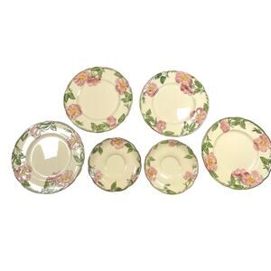 Franciscan Desert Rose plates lot(6)Salad 8" (4) saucers 5.75" (2) USA vintage